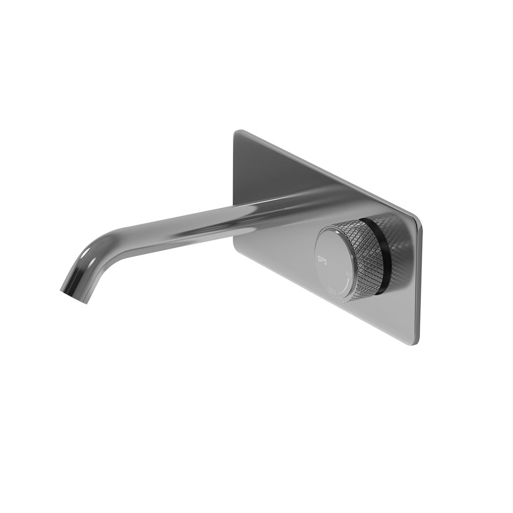 Modern Wall-Mount Bathroom Mixer Tap with One Knob in Chrome window image
