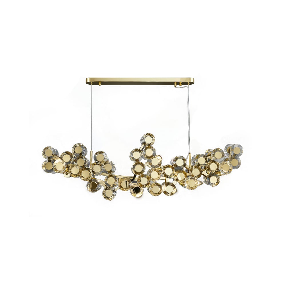 Postmodern 7-Light Crystal Kitchen Island Light with Mirror Glass Decor window image