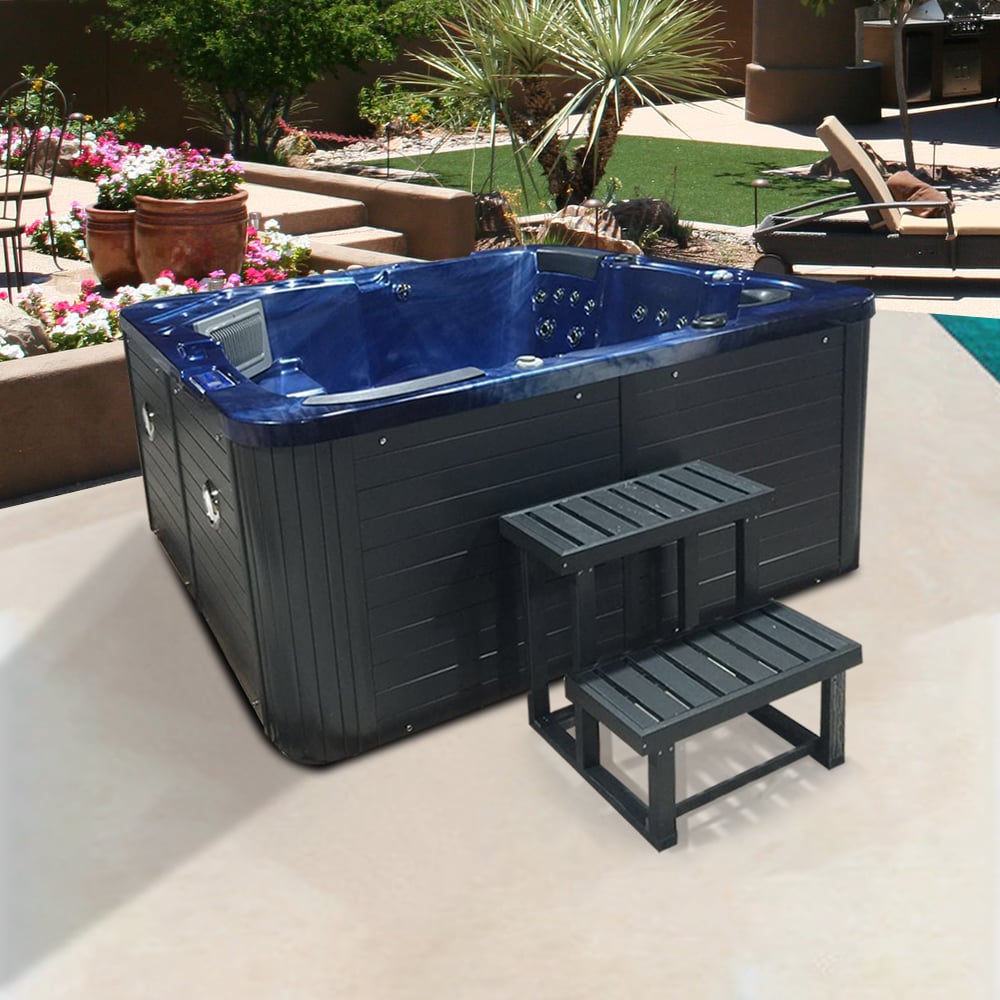 2000mm Square Outdoor Acrylic Hot Bath 49-Jet Suitable for 5 Person window image