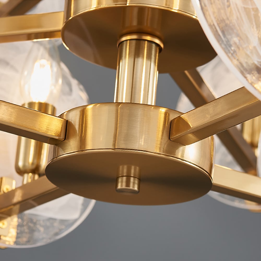 Postmodern 12-Light Tiered Chandelier with Clear Smoke Grey Glass Plat Shade window image