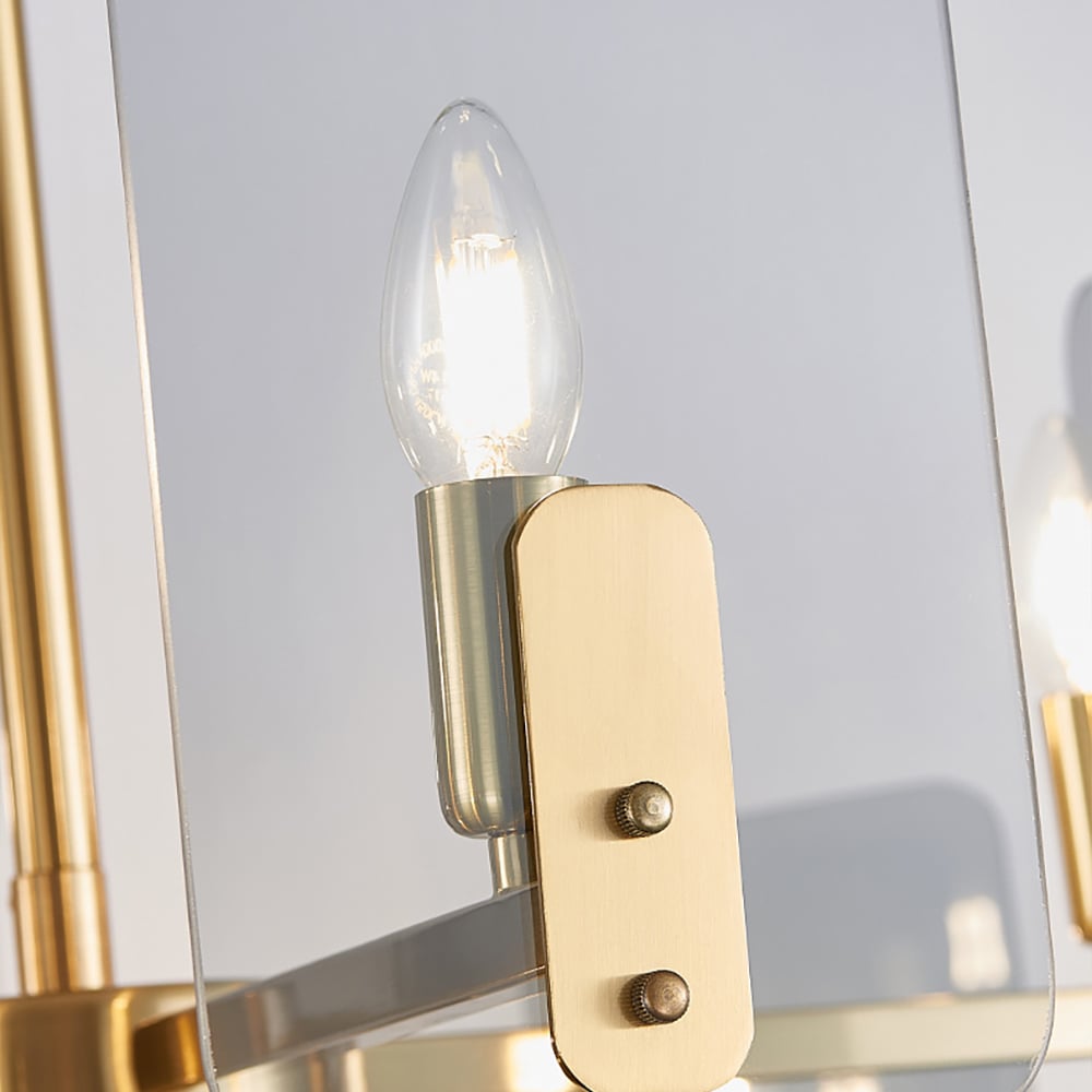 Postmodern 12-Light Tiered Chandelier with Clear Smoke Grey Glass Plat Shade window image