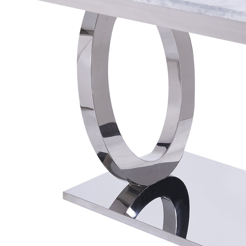 79" Contemporary Rectangle Dining Table with Stainless Steel Base window image