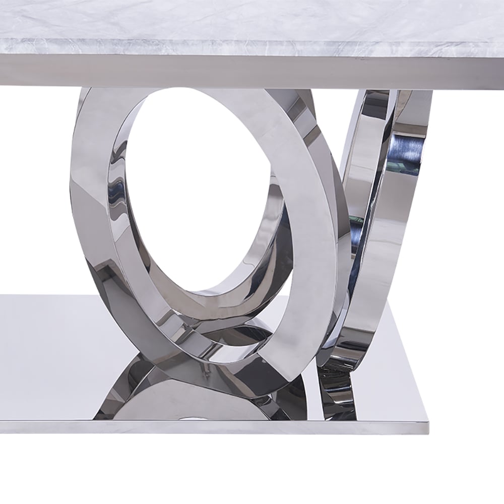 79" Contemporary Rectangle Dining Table with Stainless Steel Base window image