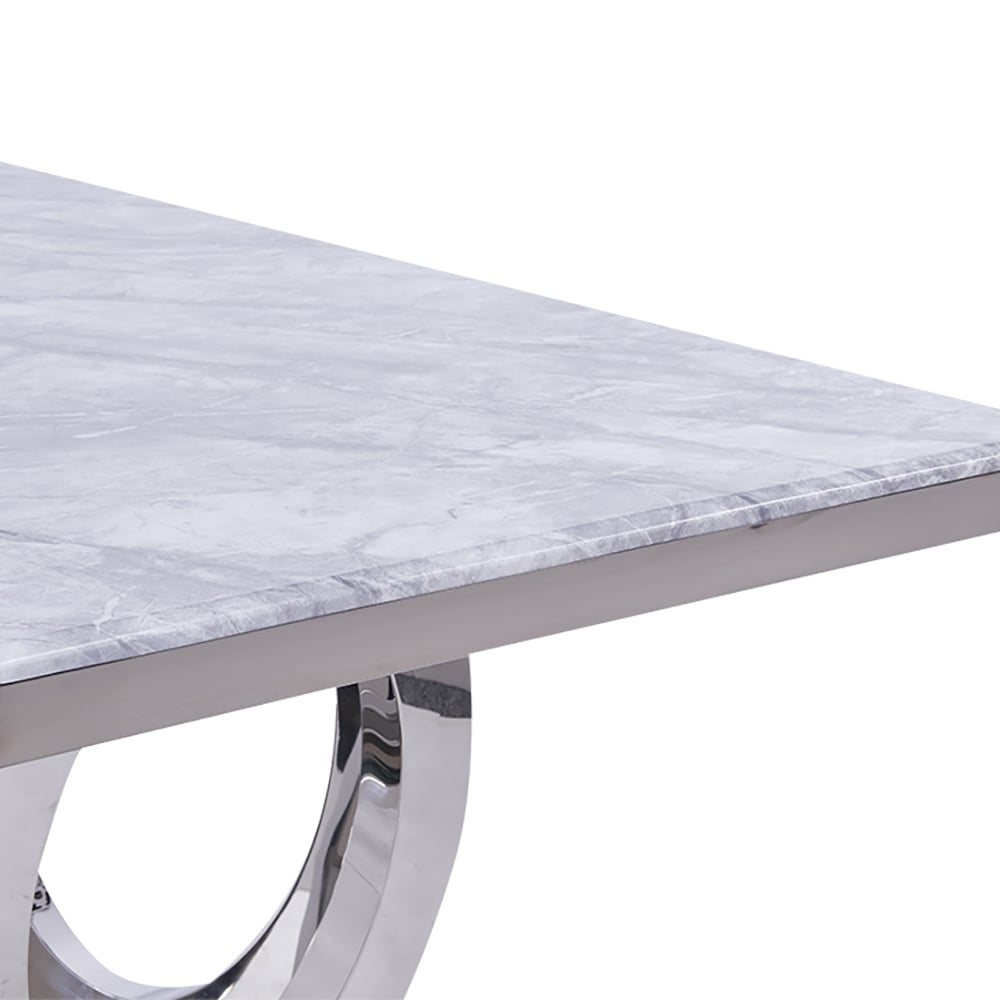 79" Contemporary Rectangle Dining Table with Stainless Steel Base window image