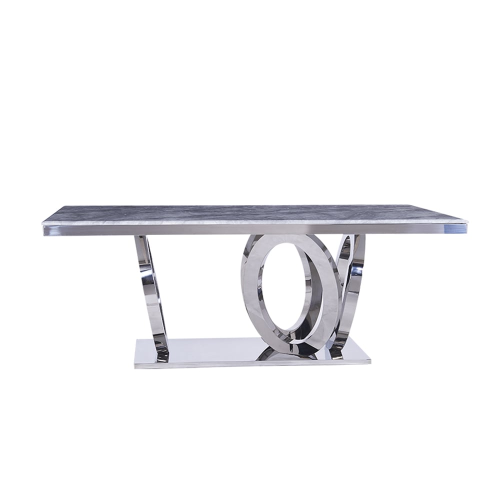 79" Contemporary Rectangle Dining Table with Stainless Steel Base window image