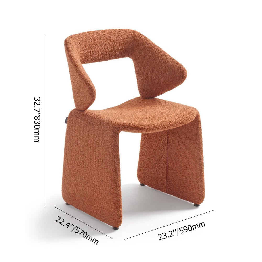 Zeitgenössischer orangefarbener Samt-gepolsterter Akzentstuhl für Wohnzimmer Schaufensterbilder