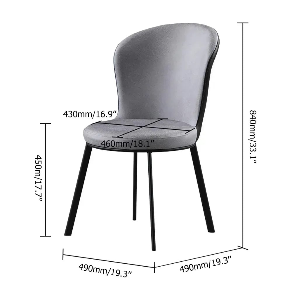 Modern Dining Chair High Back Leath-aire Upholstered in Black Legs (Set of 2) window image