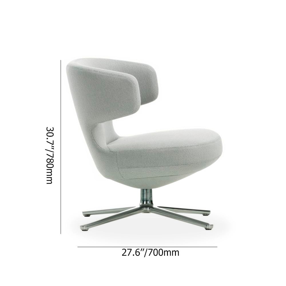 Light Gray Contemporary Cotton-Linen Upholstered Accent Chair with Metal Base window image