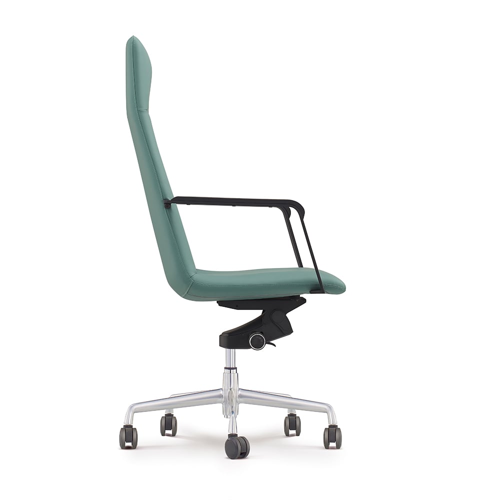 Green Executive Office Chair with Adjustable Height Solid Back window image