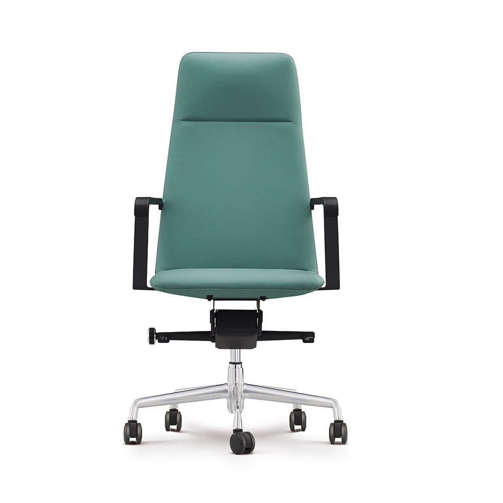 Green Executive Office Chair with Adjustable Height Solid Back window image