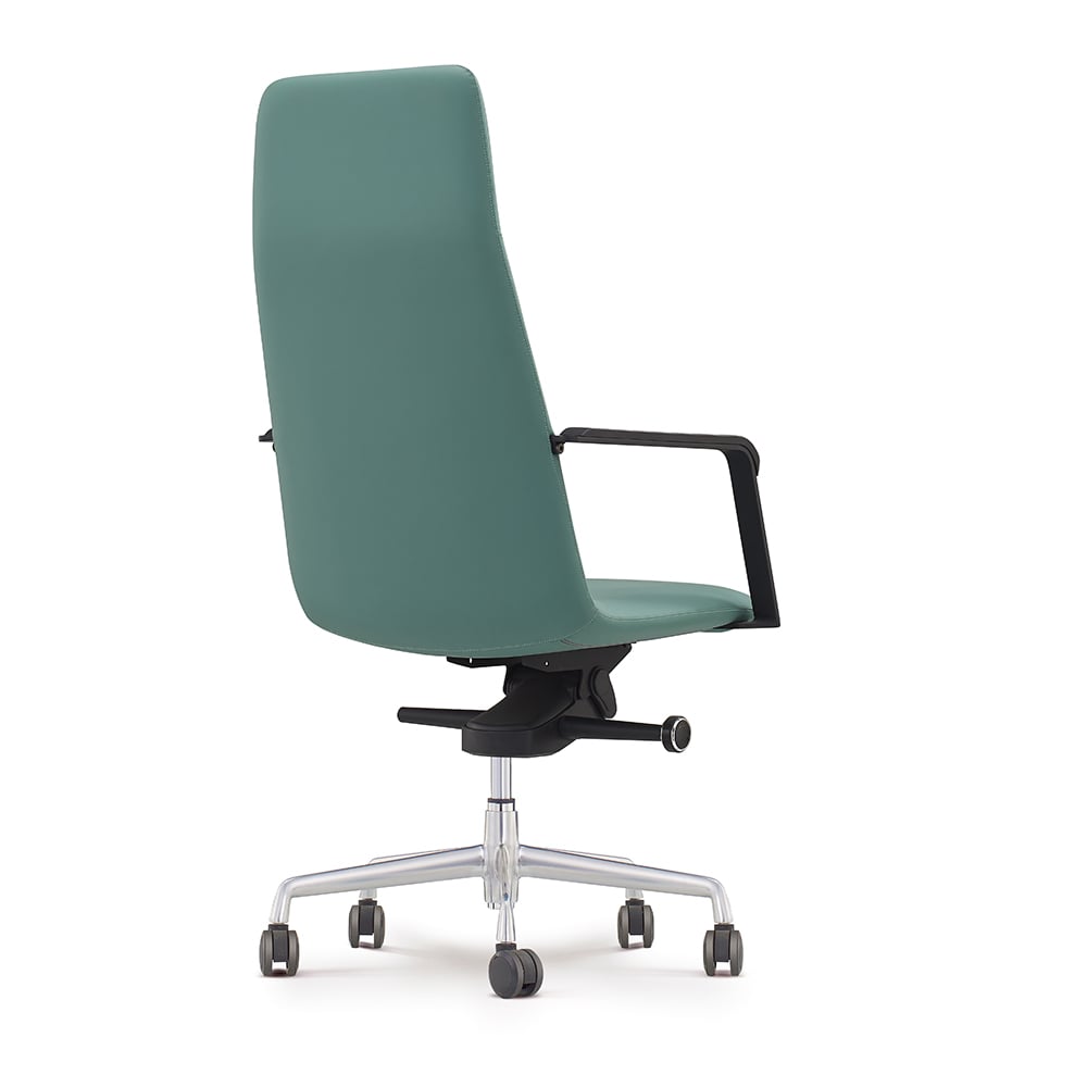 Green Executive Office Chair with Adjustable Height Solid Back window image