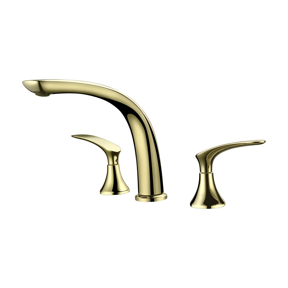 Aerated Spout Widespread Bathroom Sink Faucet Solid Brass window image