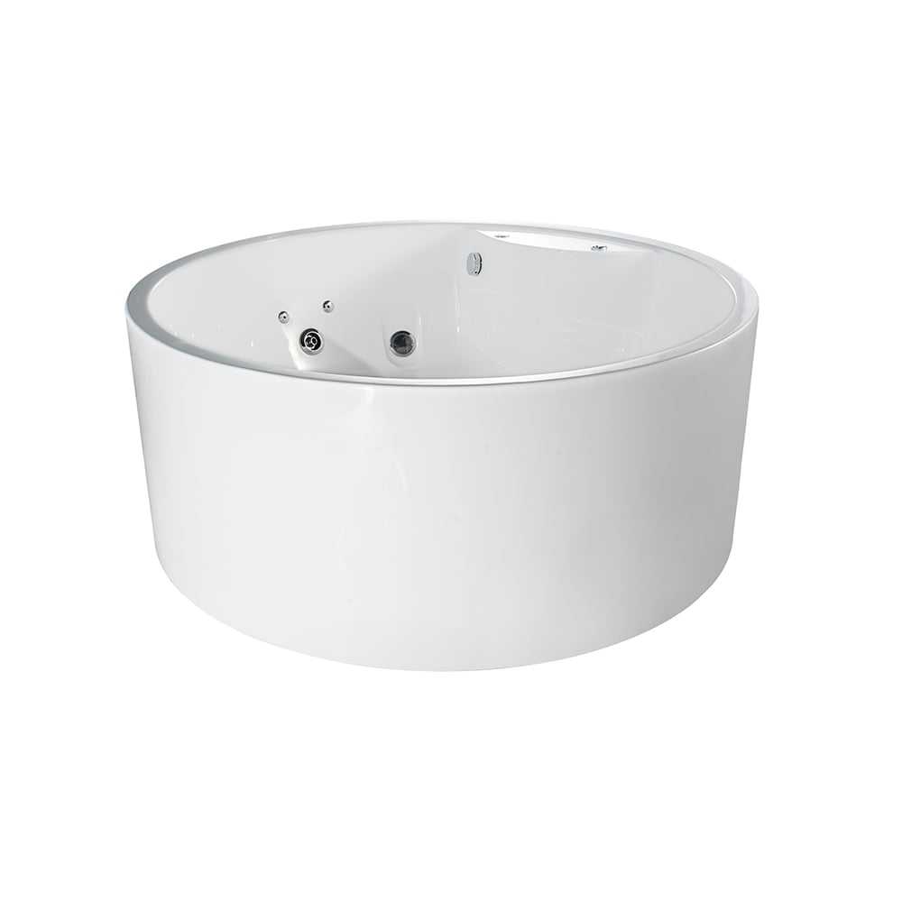 Baignoire ronde autoportante en acrylique microsoie 1500mm avec massage en blanc brillant image de fenêtre