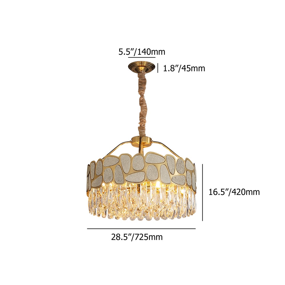 Lámpara moderna de cristal de 10 luces con cadena ajustable imagen de ventana