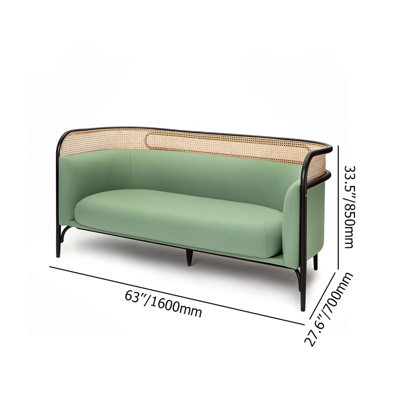 2-Seater Grass Green Polyester Outdoor Sofa with Tight Back window image