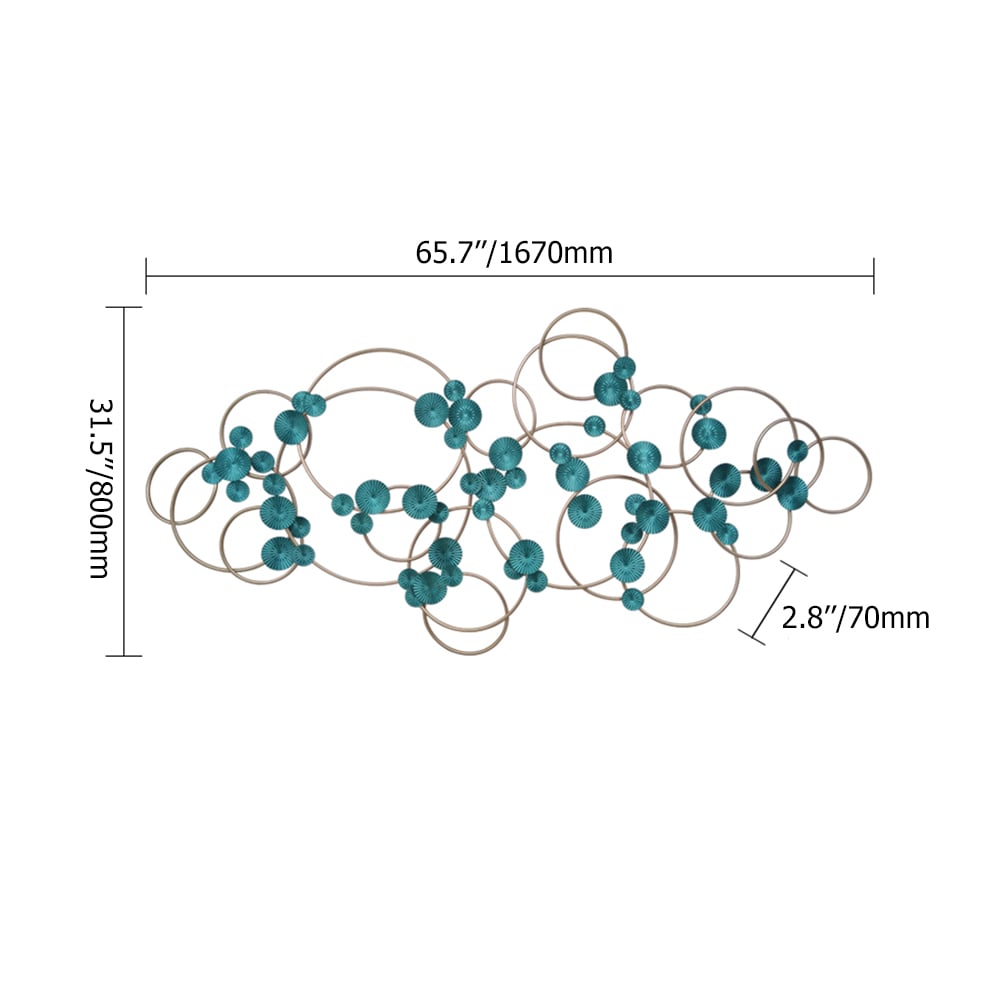 Modern Circular Metal Overlapping Wall Decor with Creative Carved Flowers window image