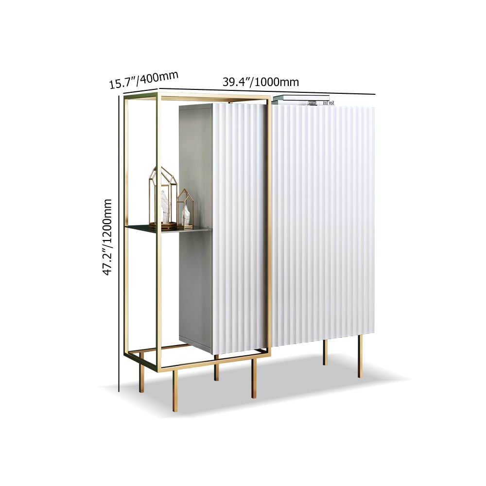 Vitrine blanche contemporaine avec portes et rangement ouvert image de fenêtre