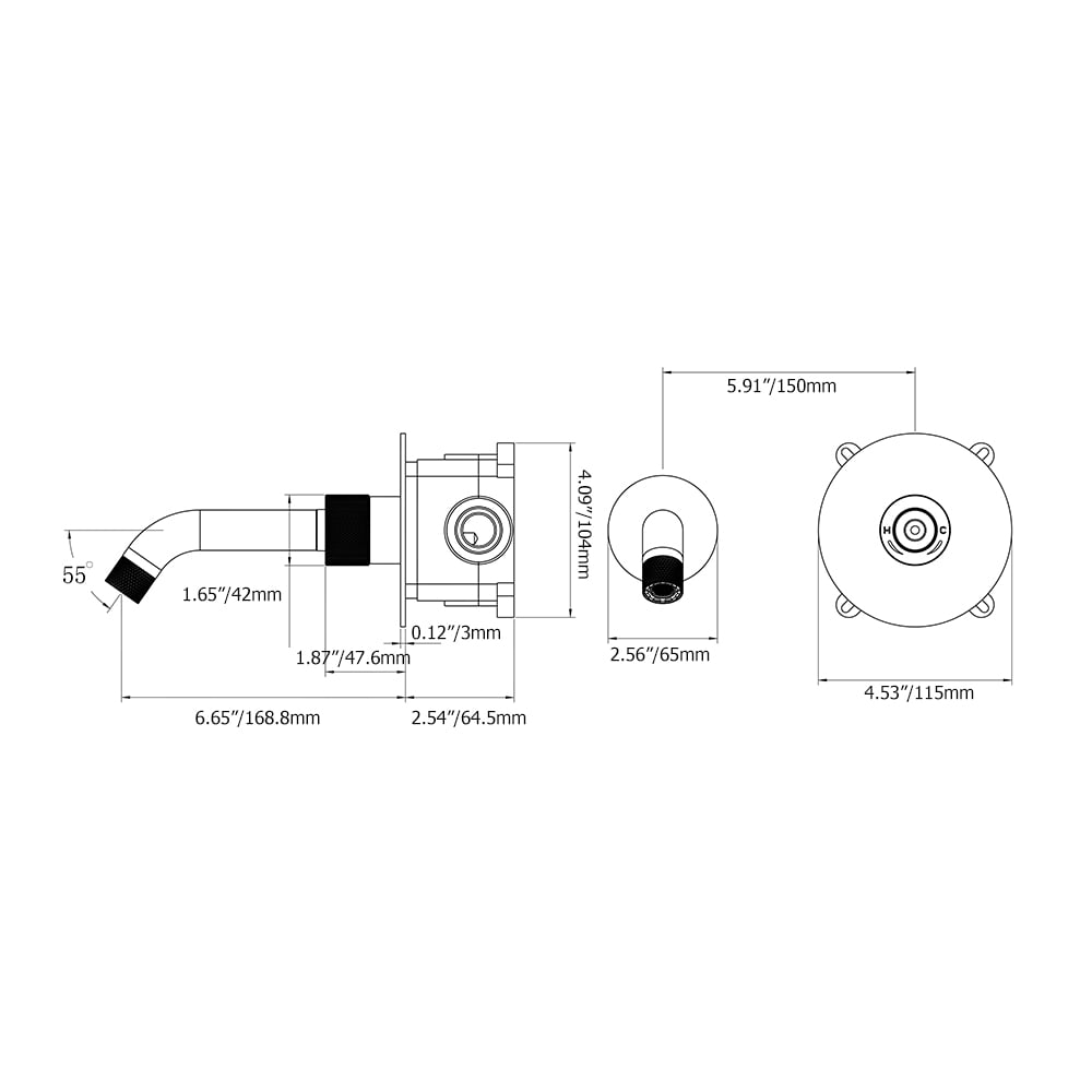 Wall-mounted Brass Bathroom Basin Tap Rotate Spout in Chrome window image