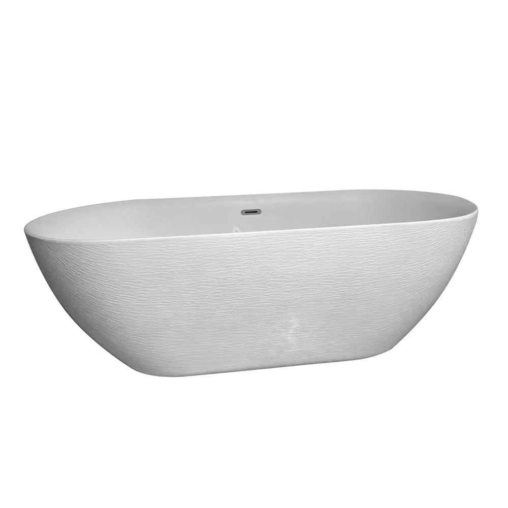 1650mm acryl ovaal vrijstaand modern ligbad in wit Vensterafbeelding