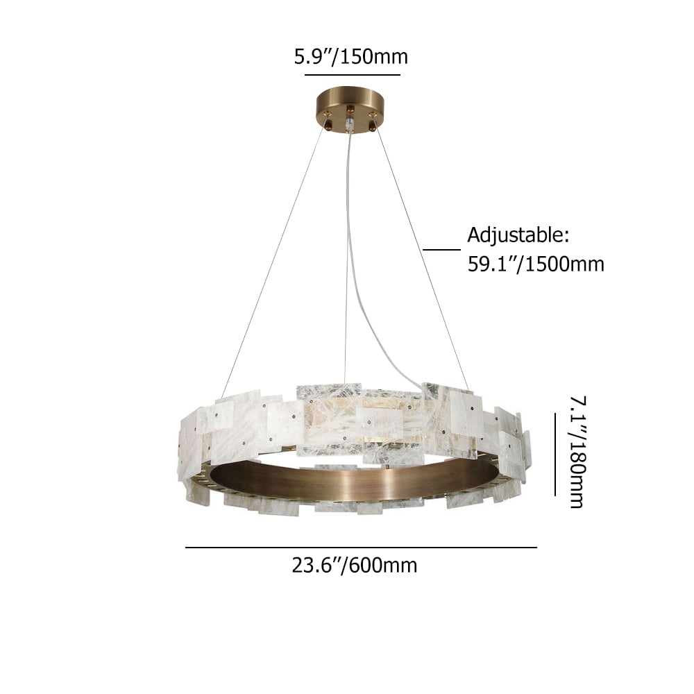 Lámpara LED de círculo de latón moderna con pantalla de patrón de nube imagen de ventana
