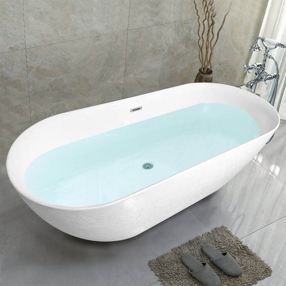 1650mm acryl ovaal vrijstaand modern ligbad in wit Vensterafbeelding