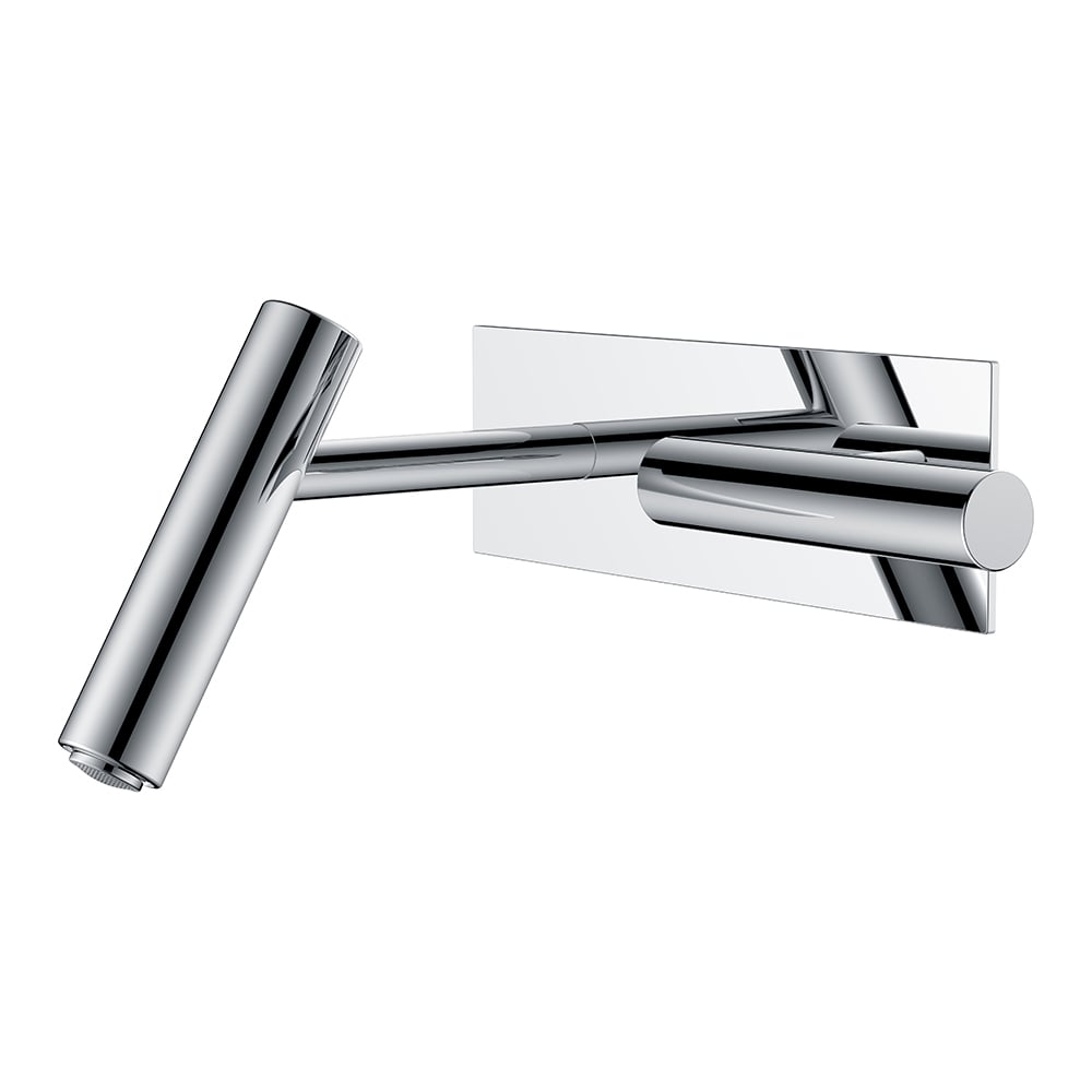 Widespread Wall Mounted Bathroom Sink Faucet Solid Brass window image