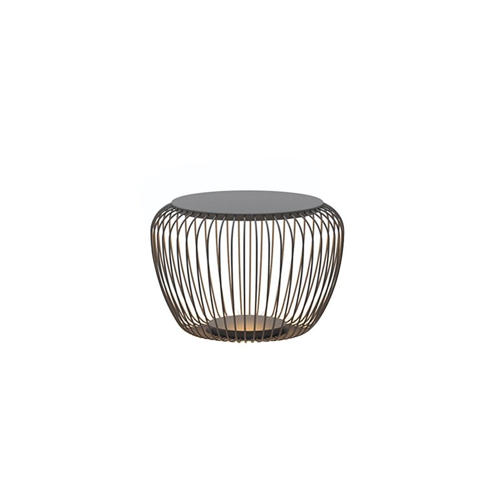 Moderne 460 mm grijze roestvrijstalen waterdichte stalen tuinkruk met LED Vensterafbeelding