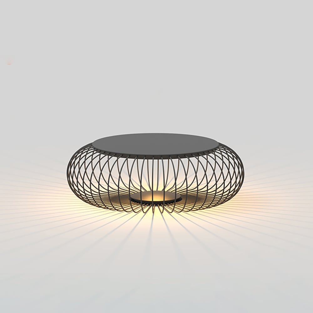 Modern 30" Gray Stainless Waterproof Steel Garden Stool with LED window image