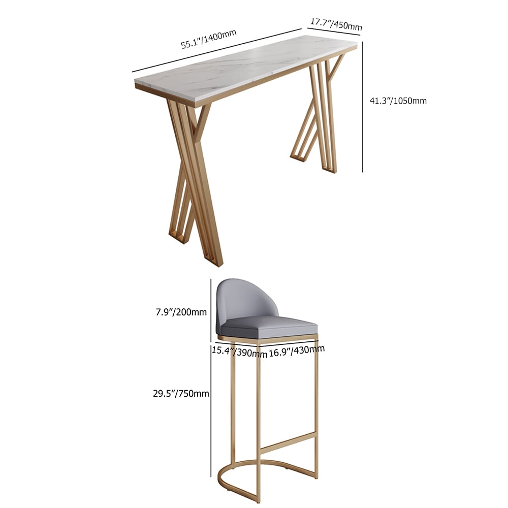 1400 mm eigentijdse rechte bartafel set van 5 met 4 gestoffeerde stoelen Vensterafbeelding