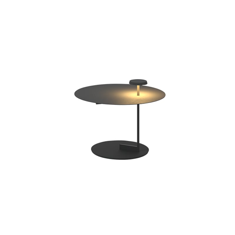 550mm Black Stainless-Steel Top Waterproof Outdoor Side Table with LED window image
