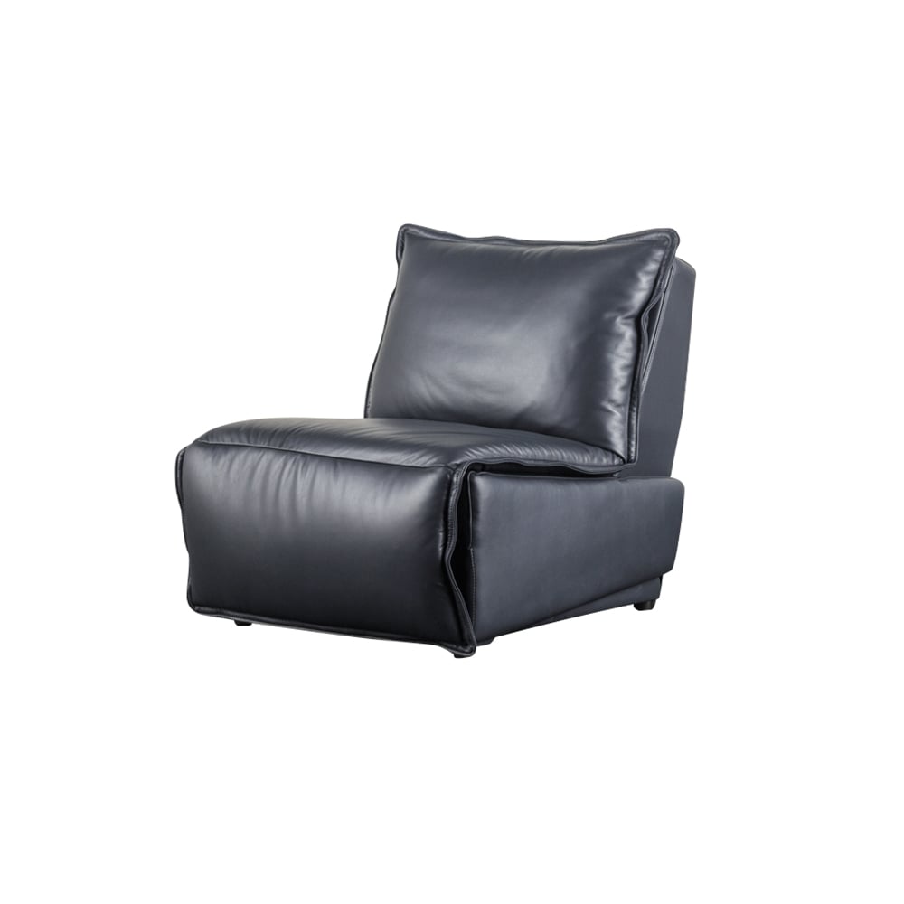 Black Armless Swivel Manual Glider Recliner Cushioned Chair for Bedroom & Living Room window image