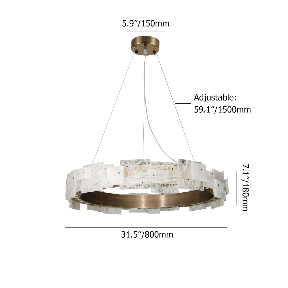 Lámpara LED de círculo de latón moderna con pantalla de patrón de nube imagen de ventana