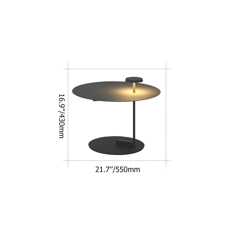 550mm Black Stainless-Steel Top Waterproof Outdoor Side Table with LED window image