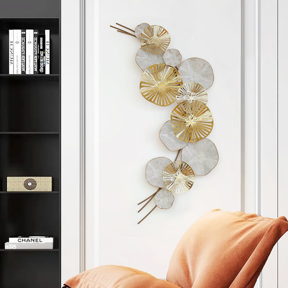 Luxury Hollow-carved Metal Flowers Wall Decor 3D Home Art window image