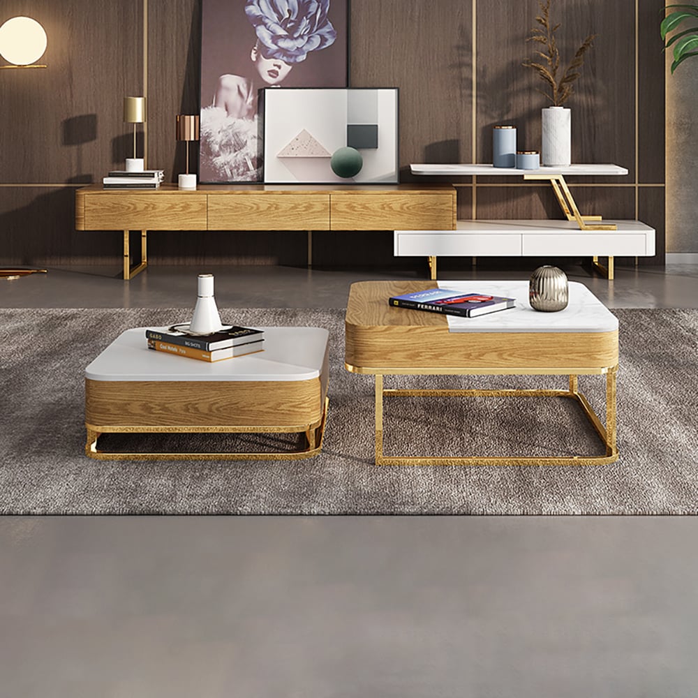 Mehrzweck Lift-Up Nesting Couchtisch Set, ausziehbar mit reichlich Stauraum Schaufensterbilder