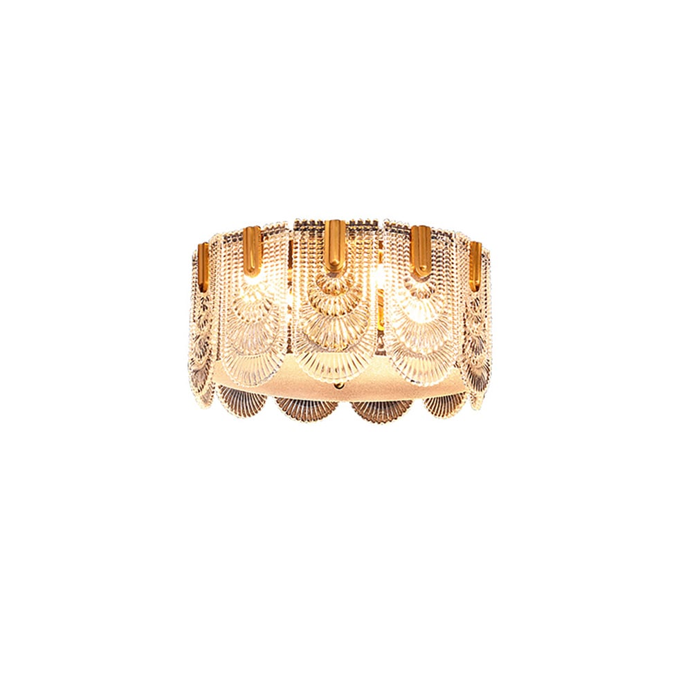 Flize Modern 8-Light Round Glass Flush Mount Light for Living Room window image