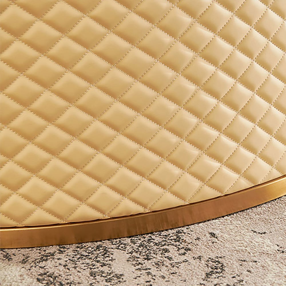 White & Gold & Champagne End Table with Faux Marble Top in Light Luxury Style window image