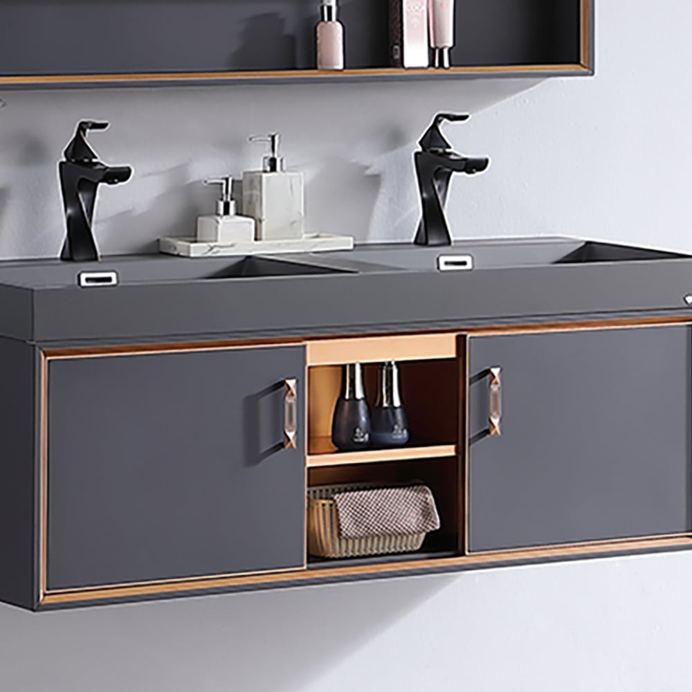 1200mm Floating Bathroom Vanity Set with Double Basins & Medicine Cabinet window image