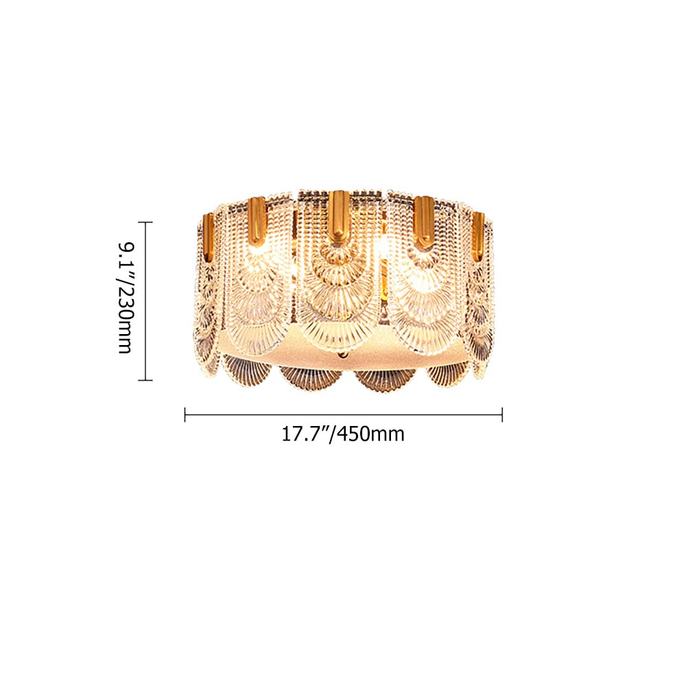 Flize Modern 8-Light Round Glass Flush Mount Light for Living Room window image