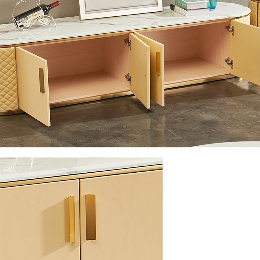 2 Pieces Light Luxury Coffee Table & TV Stand Set with Storages window image