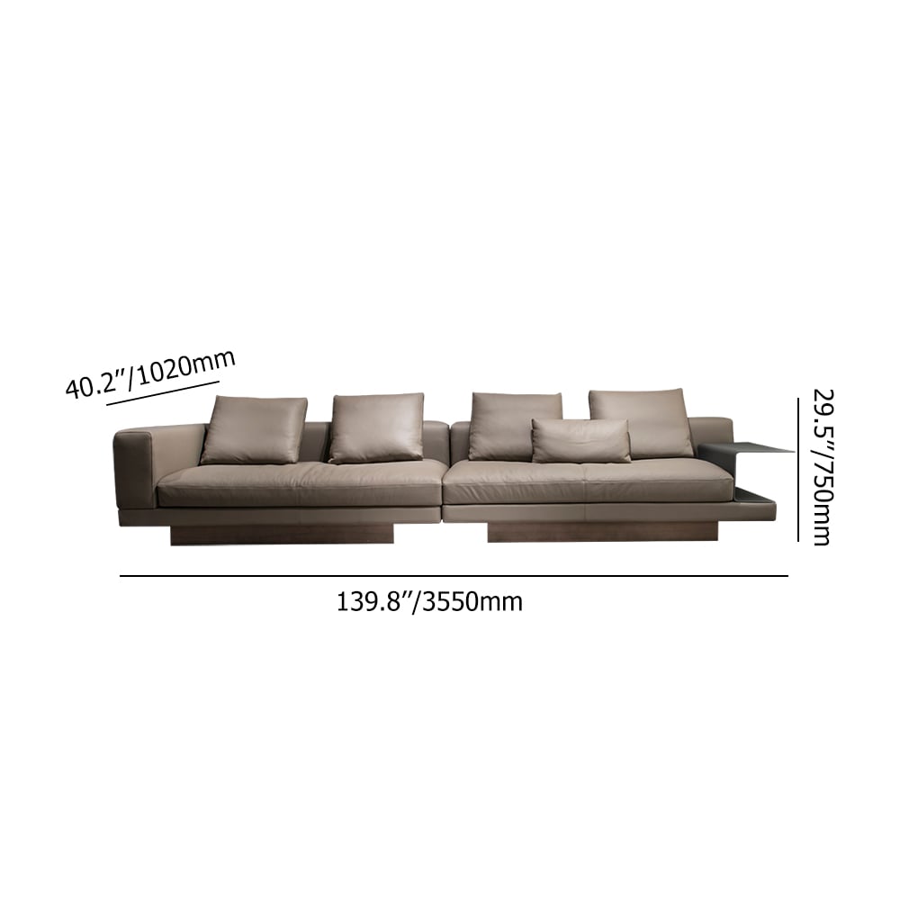 Modern Light Gray Leath-Aire Upholstered Sectional Sofa Modular Sofa window image