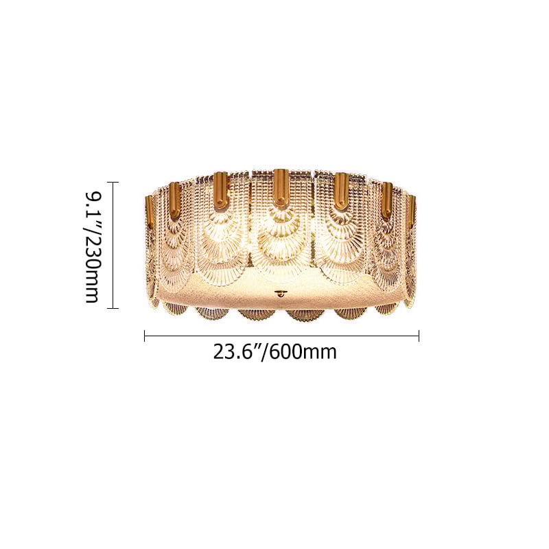 Flize Modern 8-Light Round Glass Flush Mount Light for Living Room window image