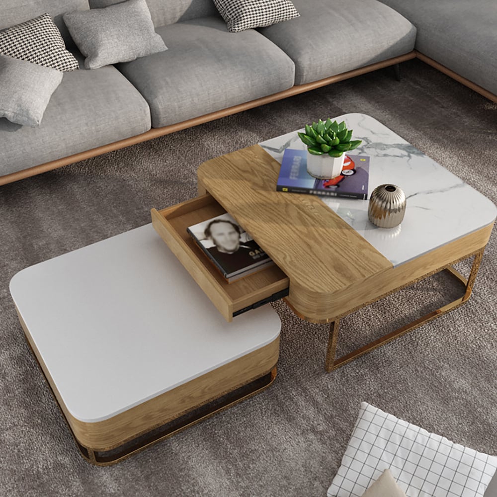 Mehrzweck Lift-Up Nesting Couchtisch Set, ausziehbar mit reichlich Stauraum Schaufensterbilder