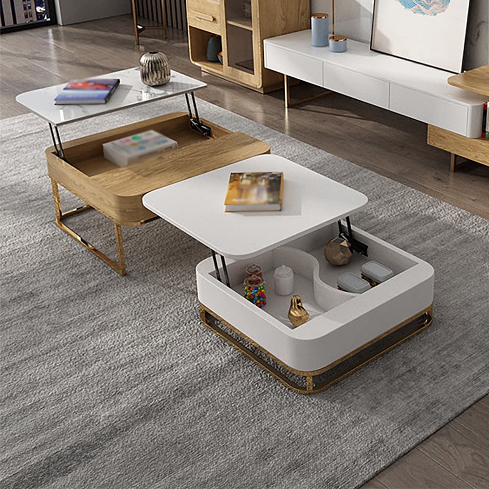 Mehrzweck Lift-Up Nesting Couchtisch Set, ausziehbar mit reichlich Stauraum Schaufensterbilder