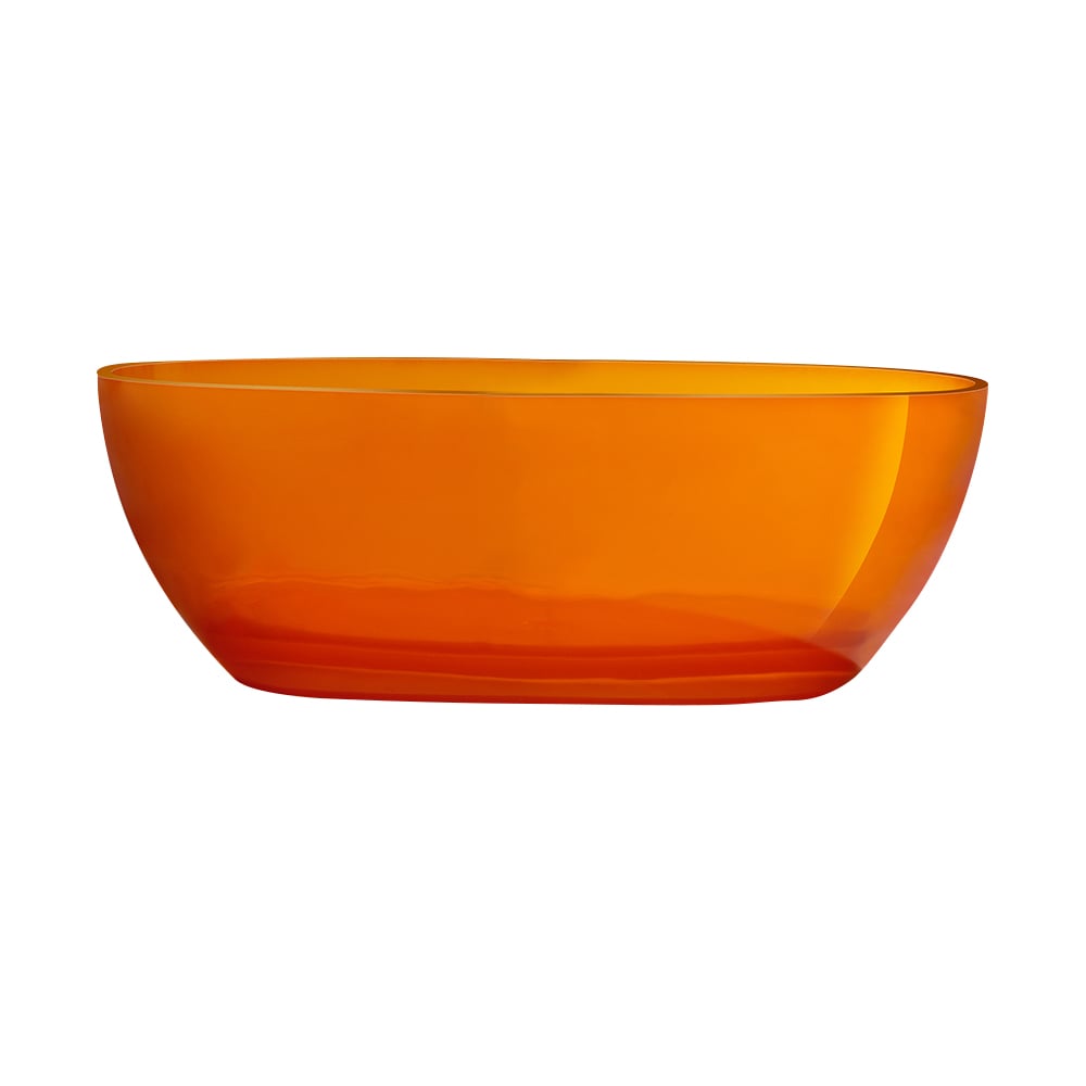 Modern ovale vorm 1500mm vrijstaand kristalhelder harsbad met afval Vensterafbeelding