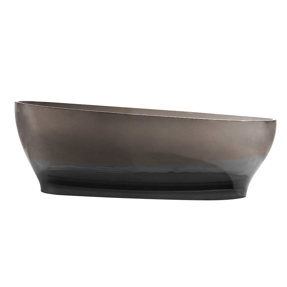 Baignoire de trempage en résine transparente transparente de 1700 mm de forme ovale moderne avec déchets image de fenêtre