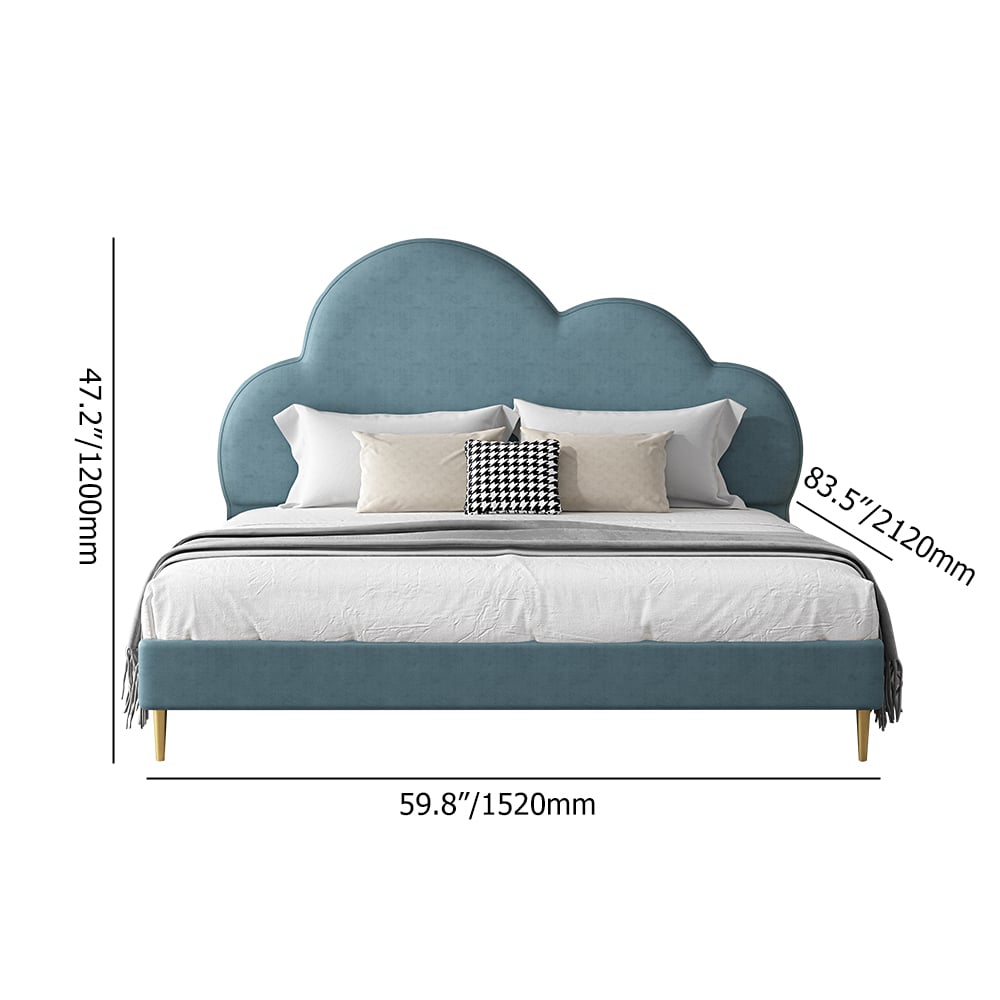 Lit rembourré en forme de nuage moderne Lake Blue Leath-Aire image de fenêtre