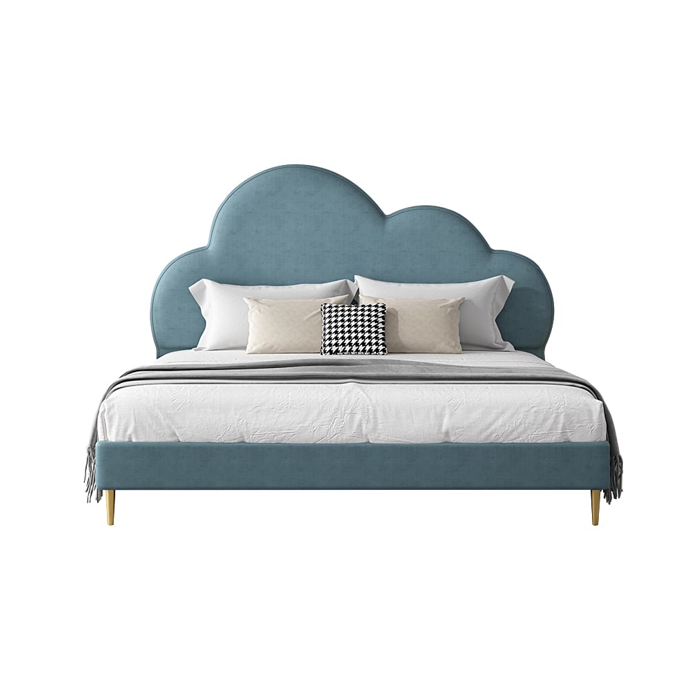 Lit rembourré en forme de nuage moderne Lake Blue Leath-Aire image de fenêtre