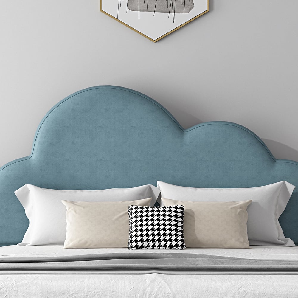 Lit rembourré en forme de nuage moderne Lake Blue Leath-Aire image de fenêtre