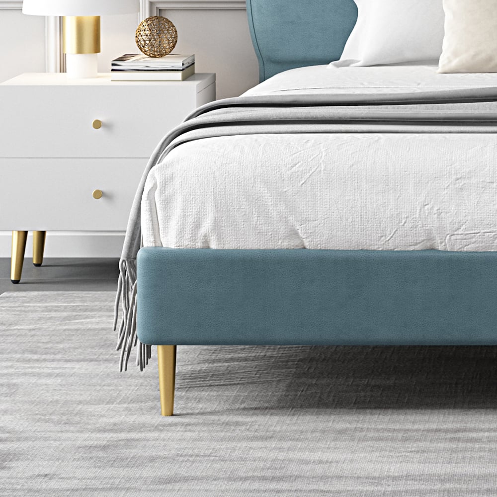 Lit rembourré en forme de nuage moderne Lake Blue Leath-Aire image de fenêtre